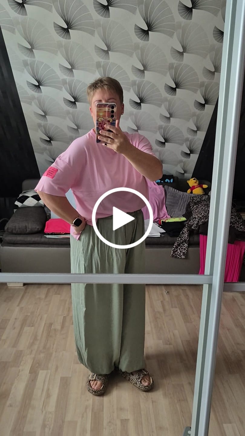 Customer video review of "Parga" weiche Pumphose aus Viscose - matcha grün