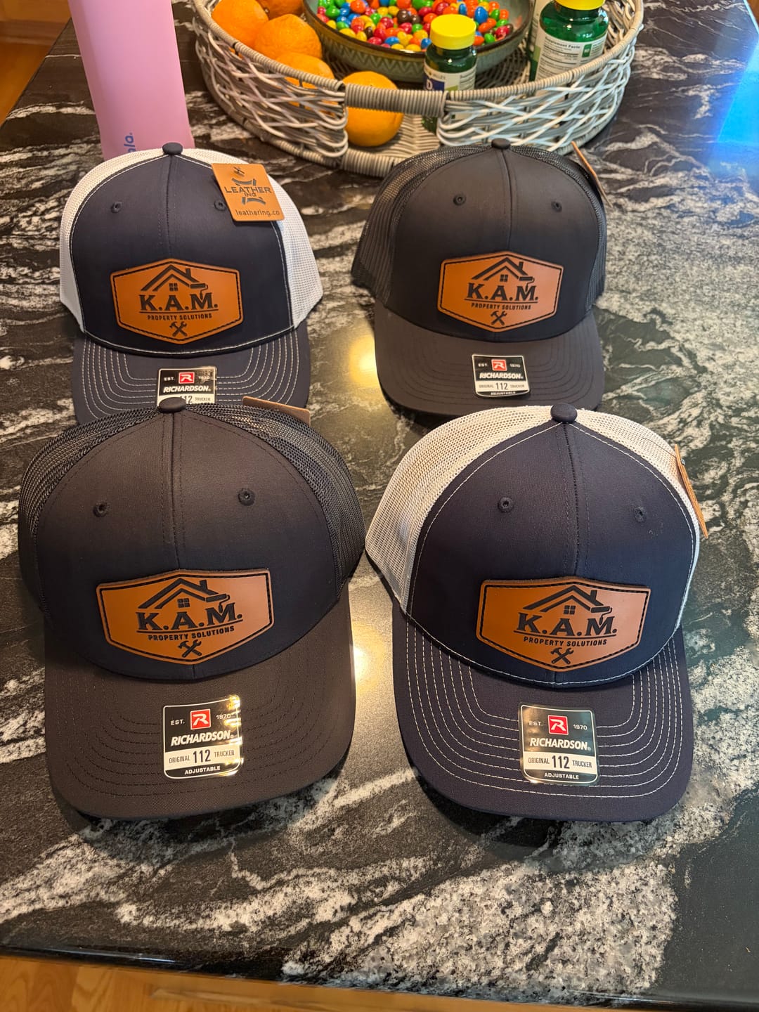 Customer photo review of Premium Custom Leather Patch Hats (Wholesale)