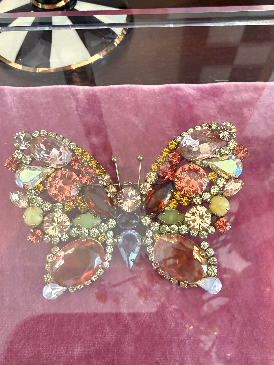 Customer photo review of Large Butterfly in Apricot / Violet / Olivine Jade