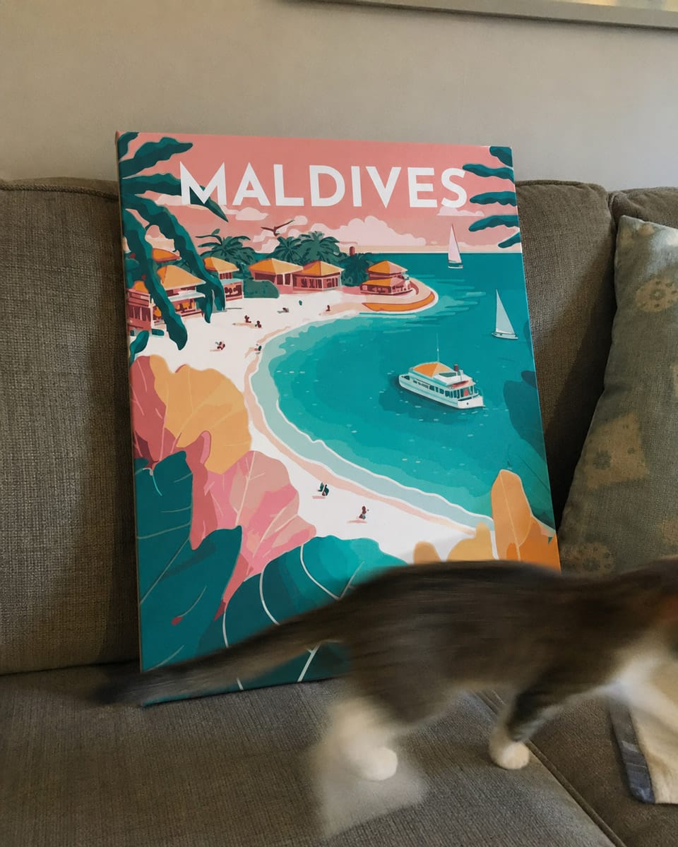 Customer photo review of Affiche Vintage Maldives