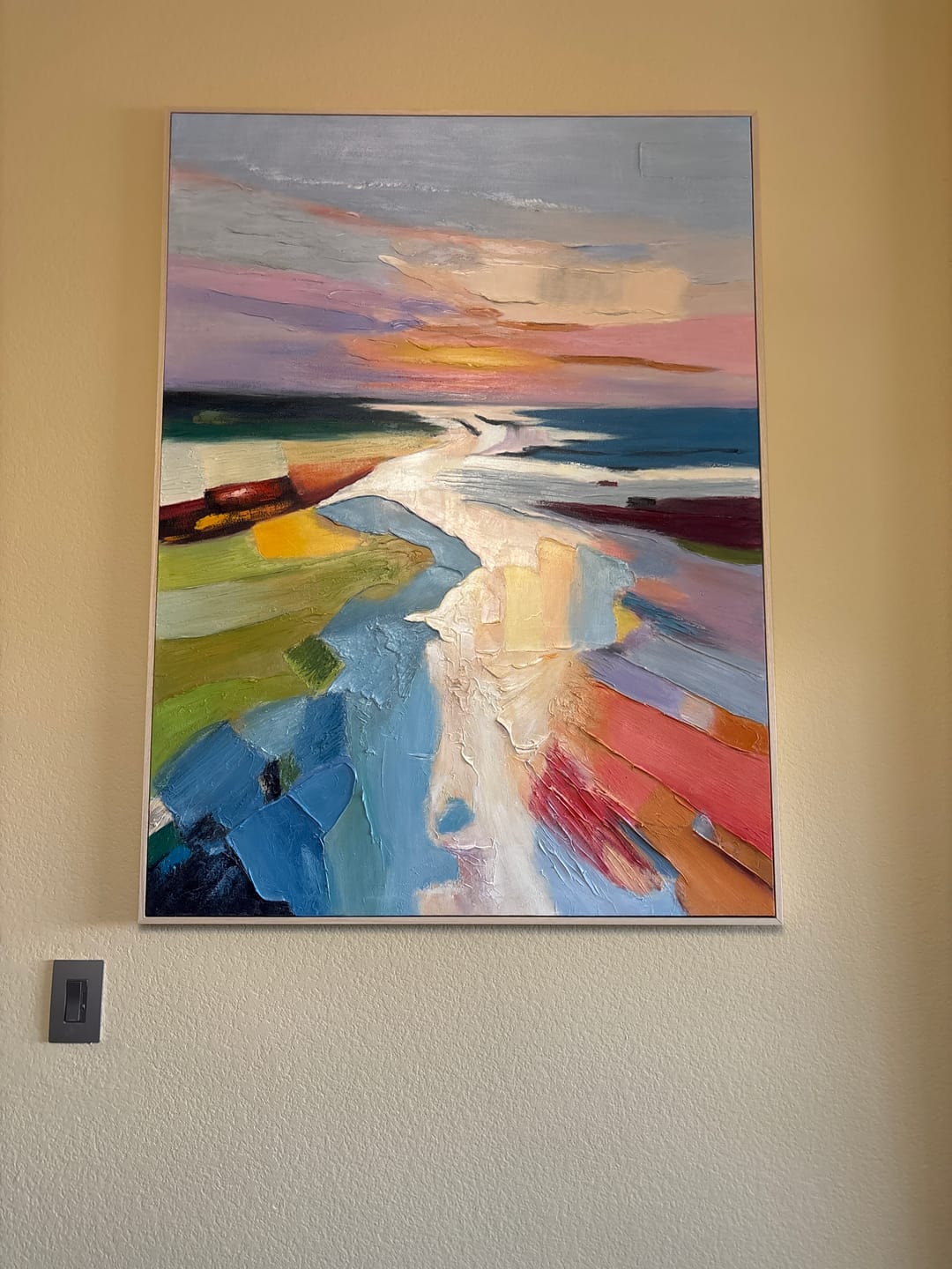 Customer photo review of Colorful Ocean And Sky Abstract Textured Wall Art #OS100