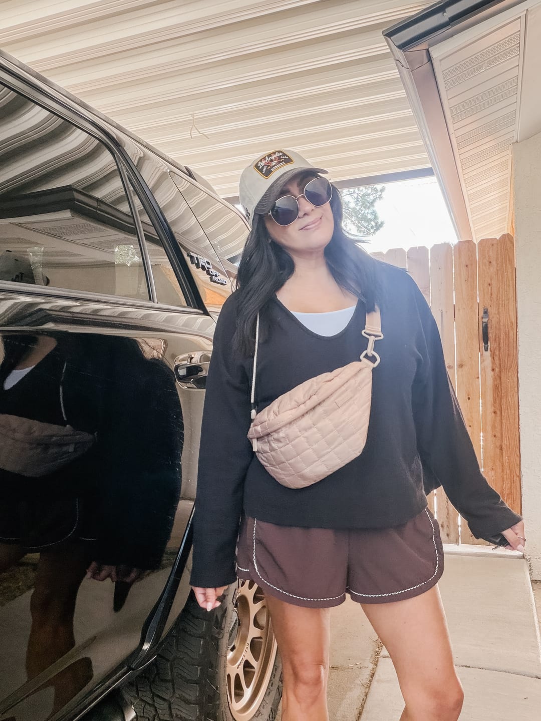 Customer photo review of The Quilted Fawny Pack - Beige