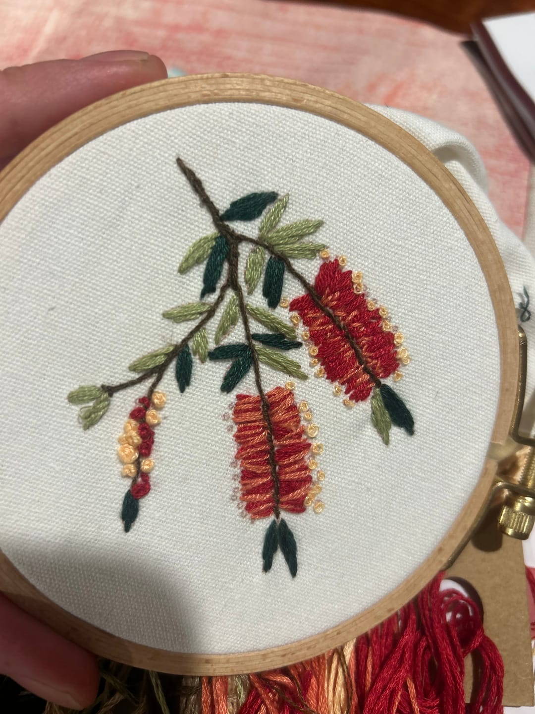 Customer photo review of Bottlebrush Embroidery Kit
