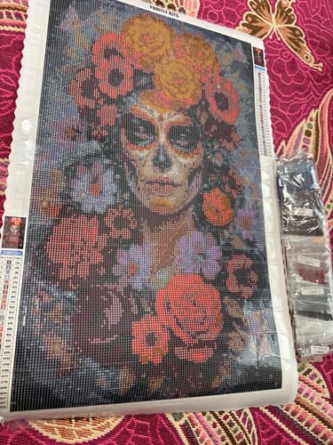Customer photo review of Calavera, Flower Crown ll (Diamond Painting)