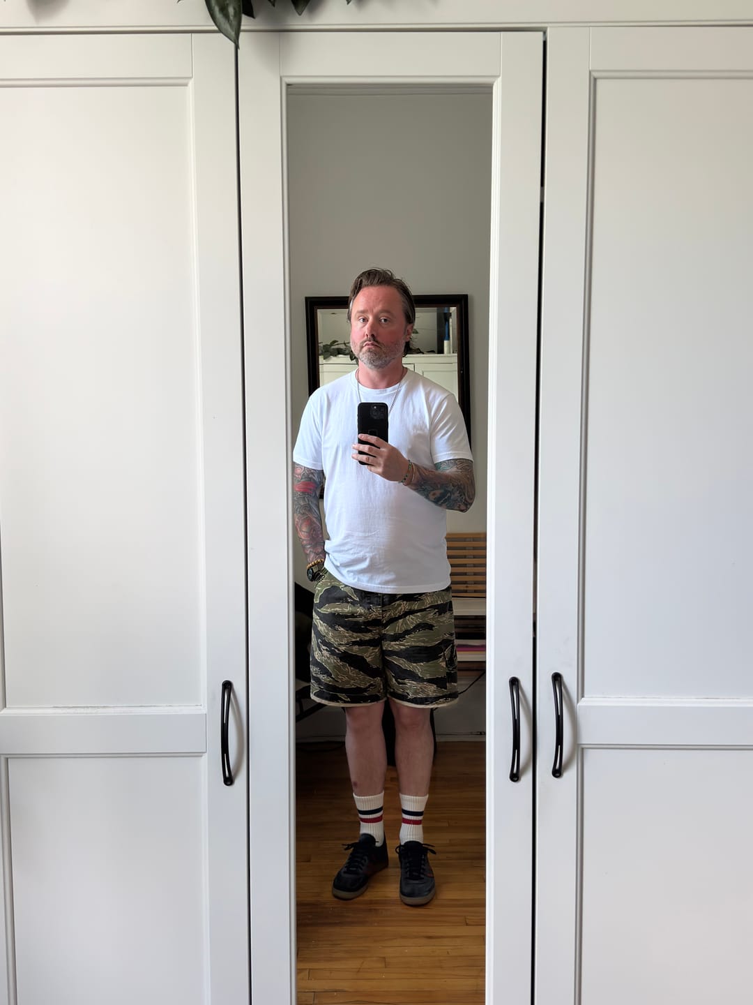 Customer photo review of Vietnam War Tiger Camo Shorts
