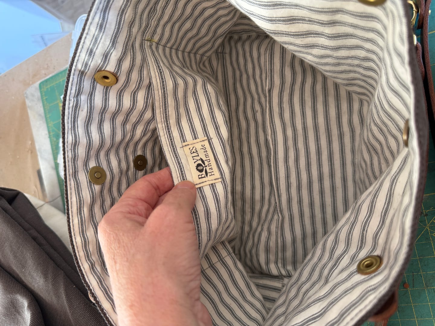 Customer photo review of Heavy Weight Softened Cotton Fabric By The Yard - Upholstery Striped 280/m2