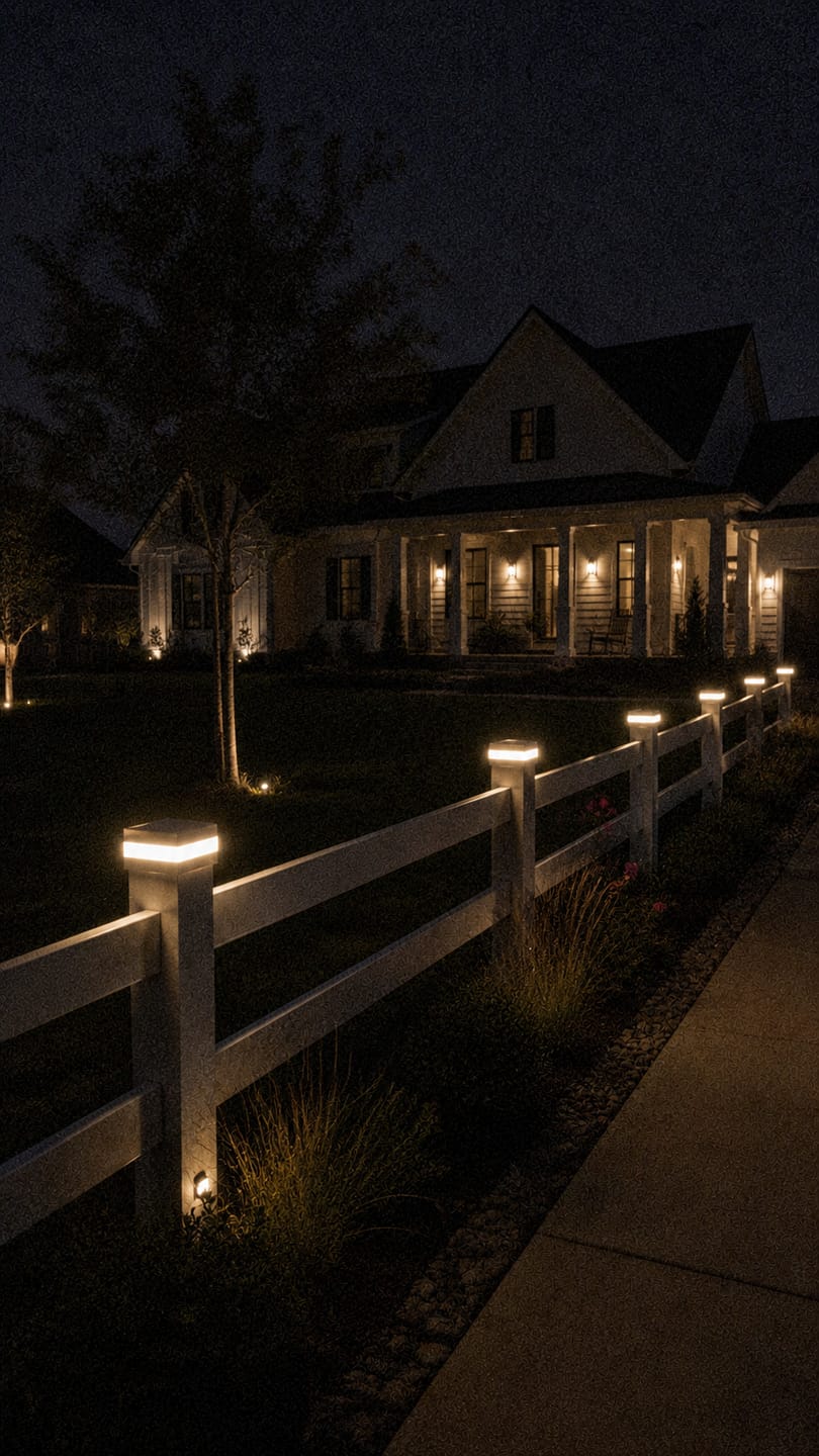 Customer photo review of EverGlow® Premium Solar Vinyl Fence Post Light