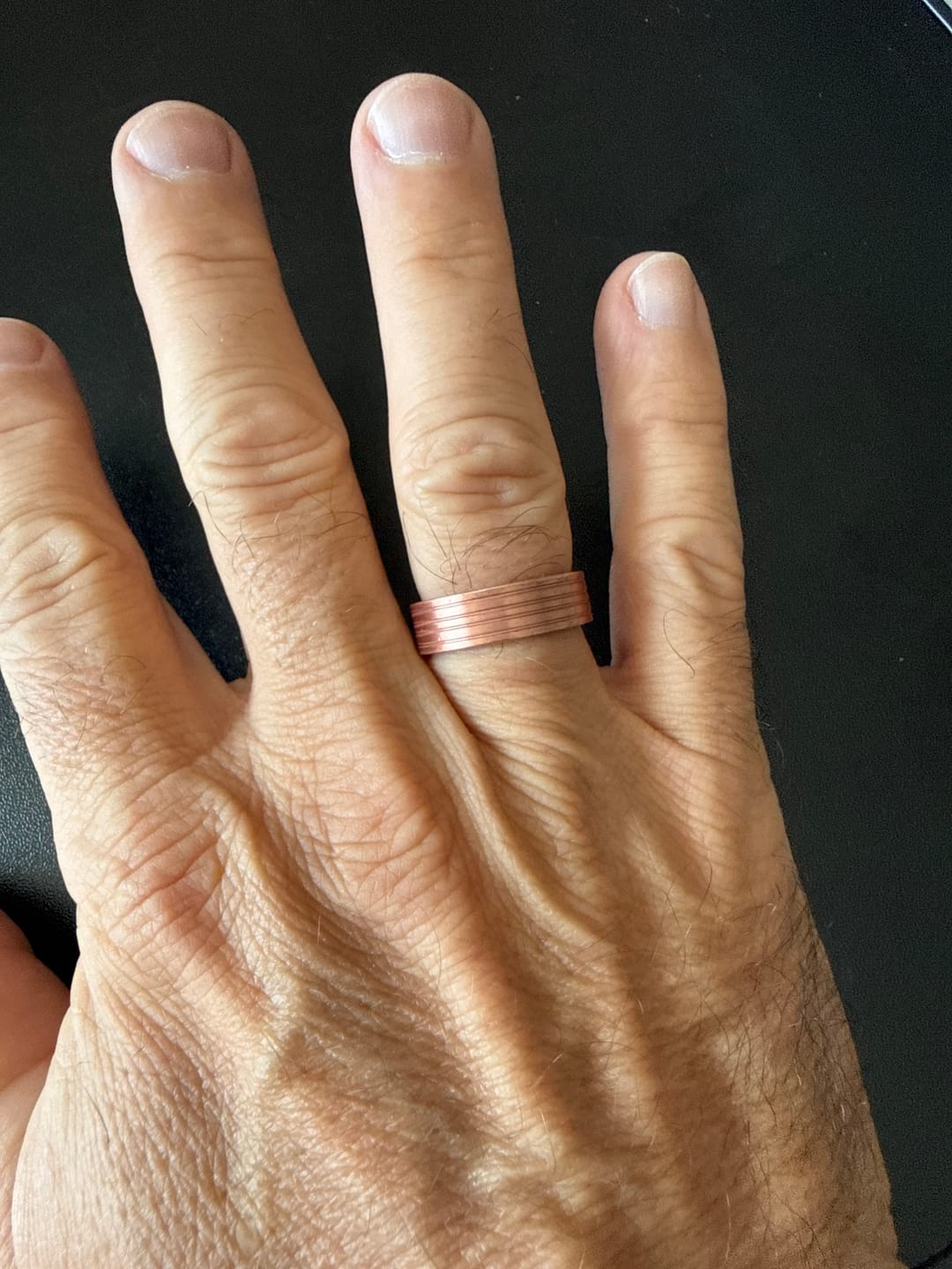Customer photo review of Mens Adjustable Copper Magnetic Ring