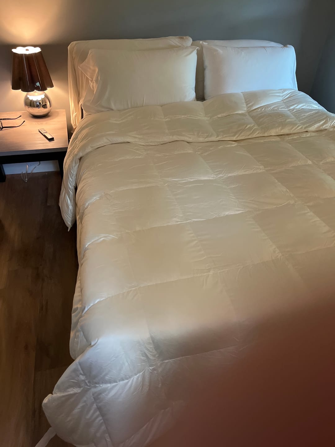 Customer photo review of Deluxe Silk Goose Down Comforter