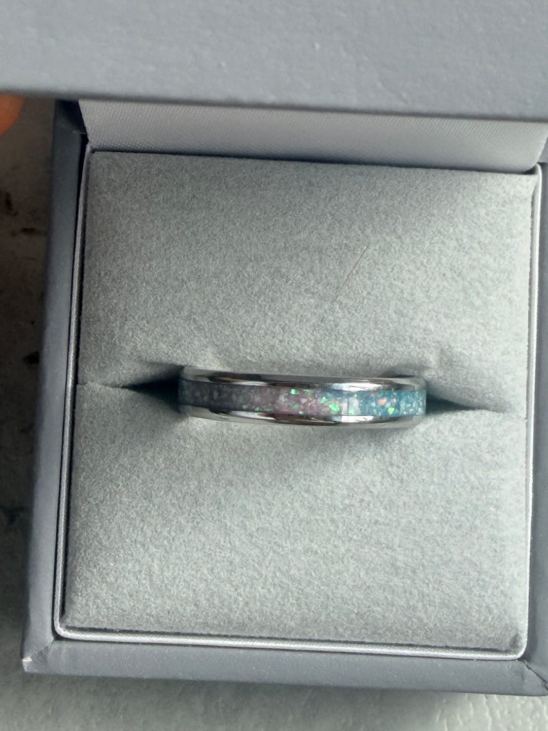 Customer photo review of 4mm width channel ring - Alternative metals