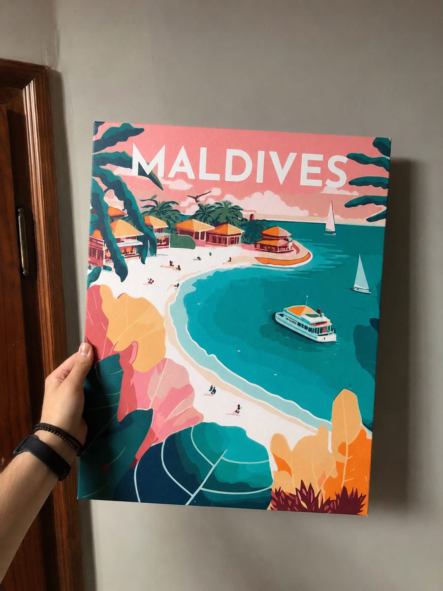Customer photo review of Affiche Vintage Maldives