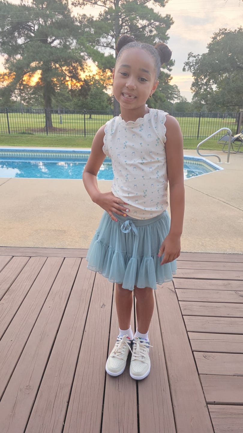 Customer photo review of Forget Me Knot Scallop Athletic Tank