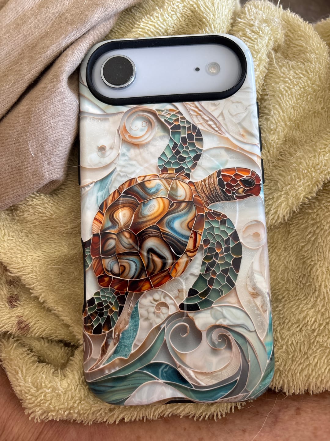 Customer photo review of Sea Turtle Stained Glass Design 1 Print iPhone Case