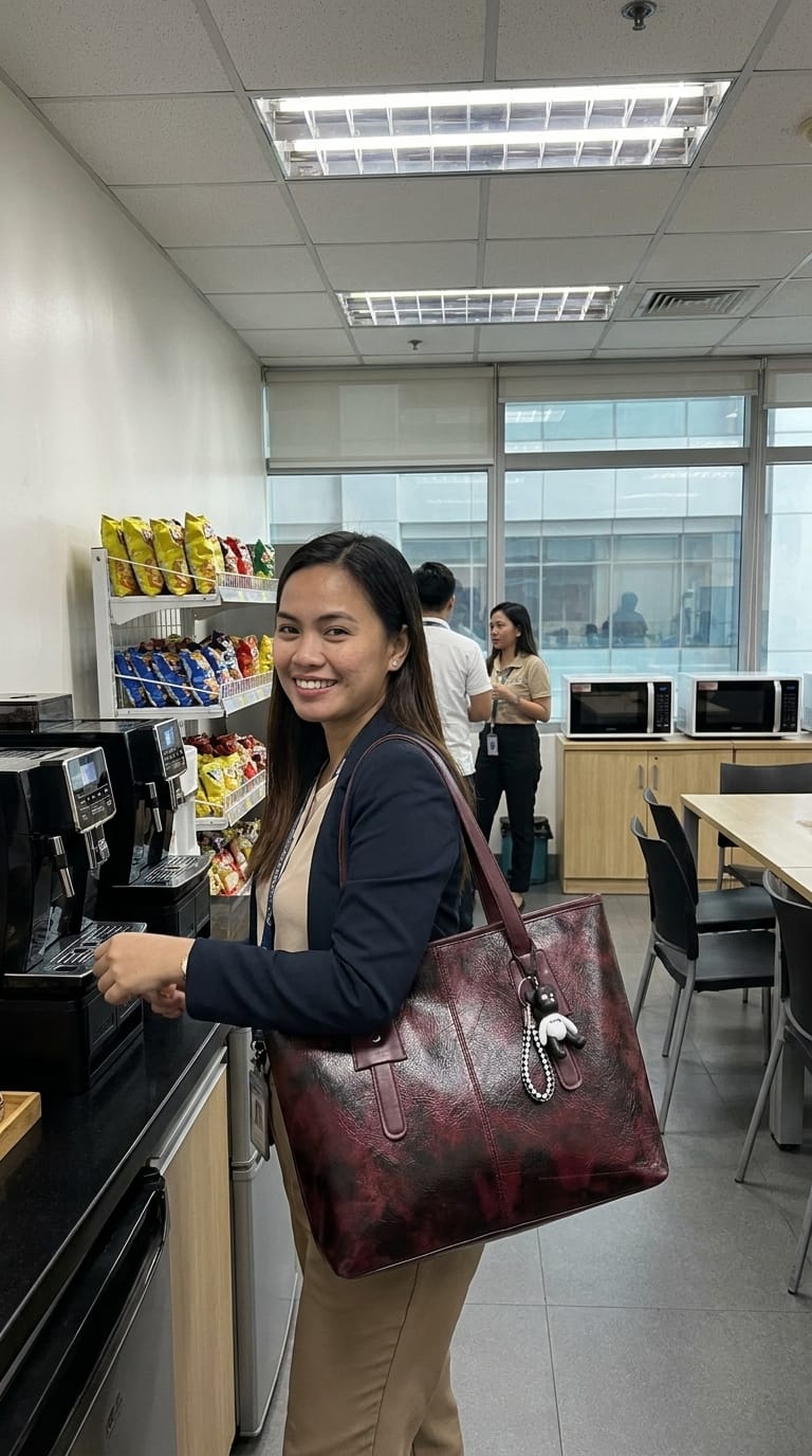 Customer photo review of Vintage Leather Tote Bag