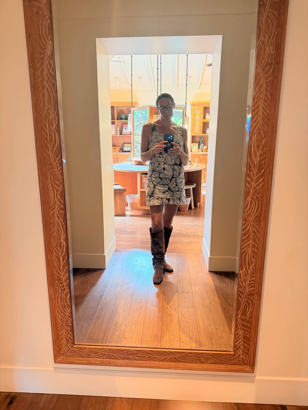 Customer photo review of EATHELIN-BROWN OVER THE KNEE MOTO BOOT