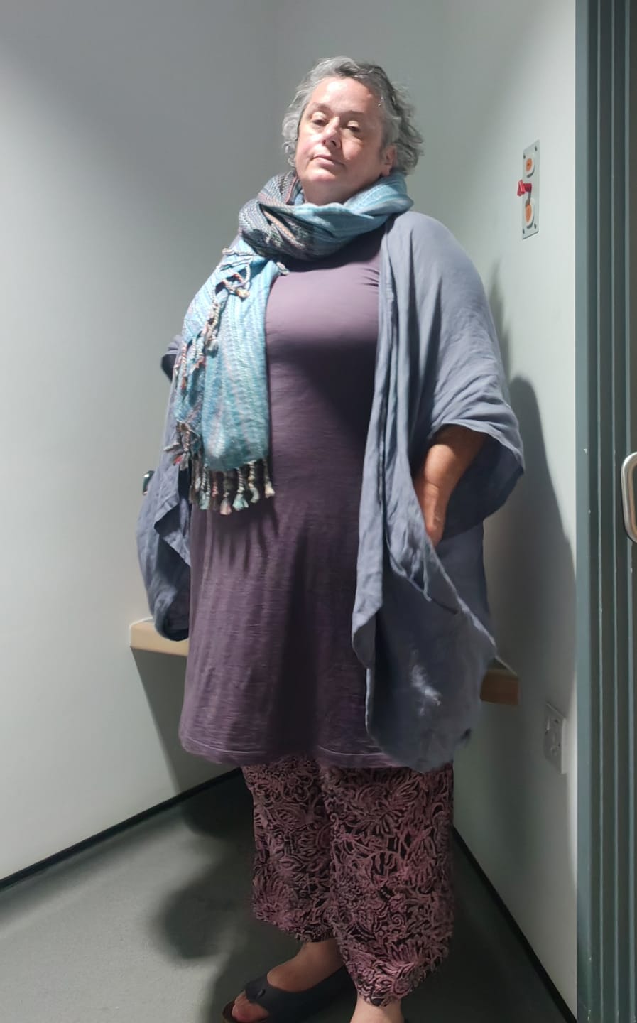 Customer photo review of NEW! LINEN Kimono Misty Lilac
