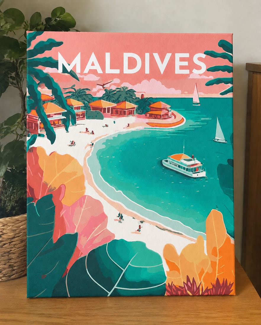 Customer photo review of Affiche Vintage Maldives