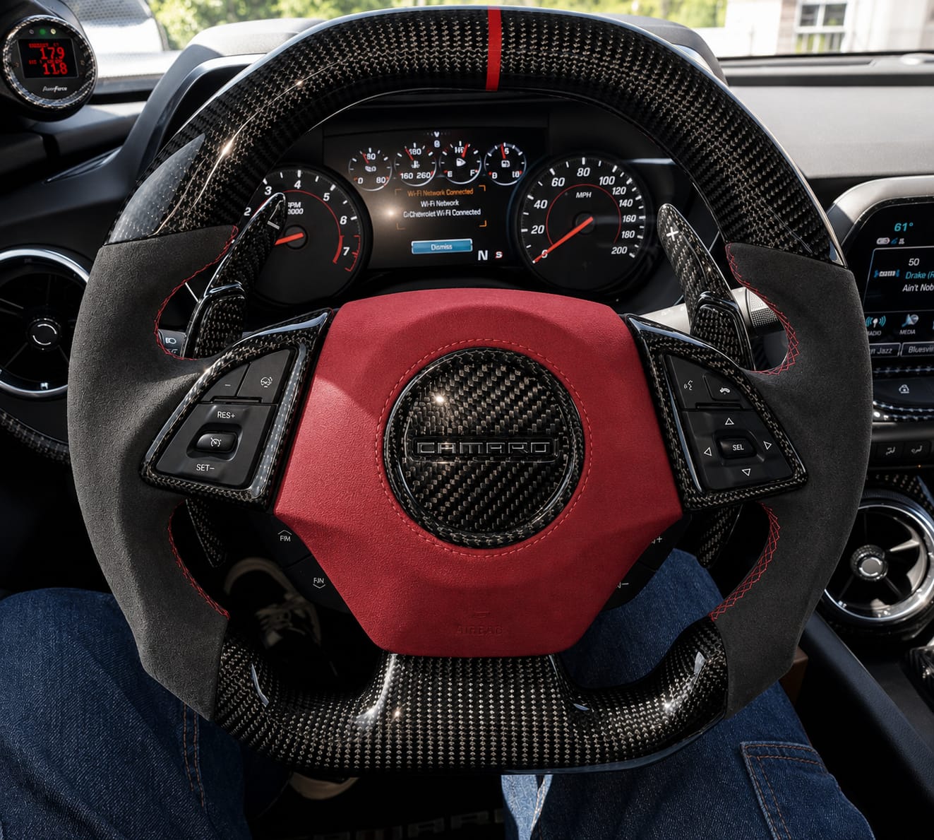 Customer photo review of 2010-2014 S197 Ford Mustang Steering Wheel (Button surround trims not included)