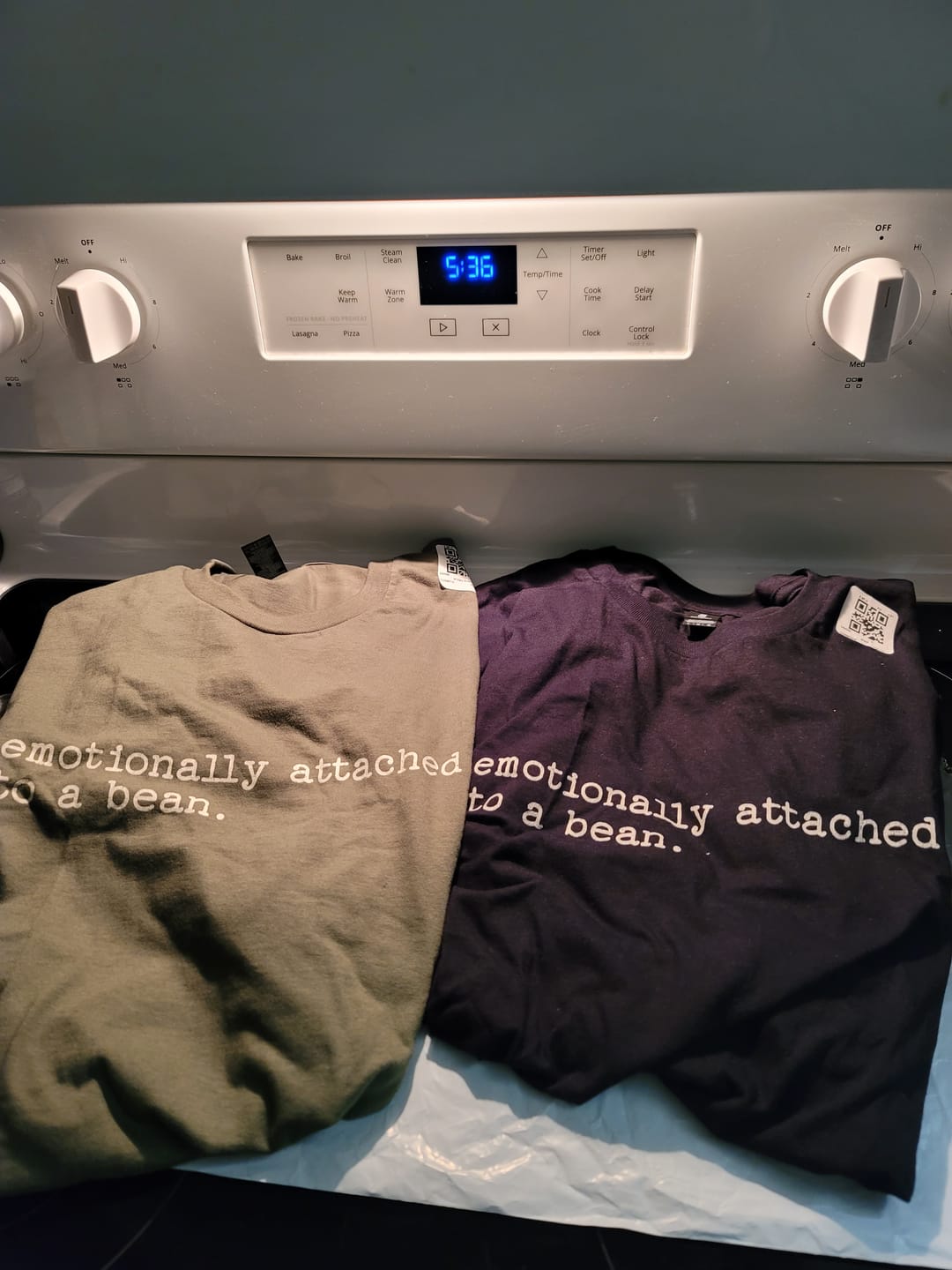 Customer photo review of Emotionally Attached Bean T-Shirt