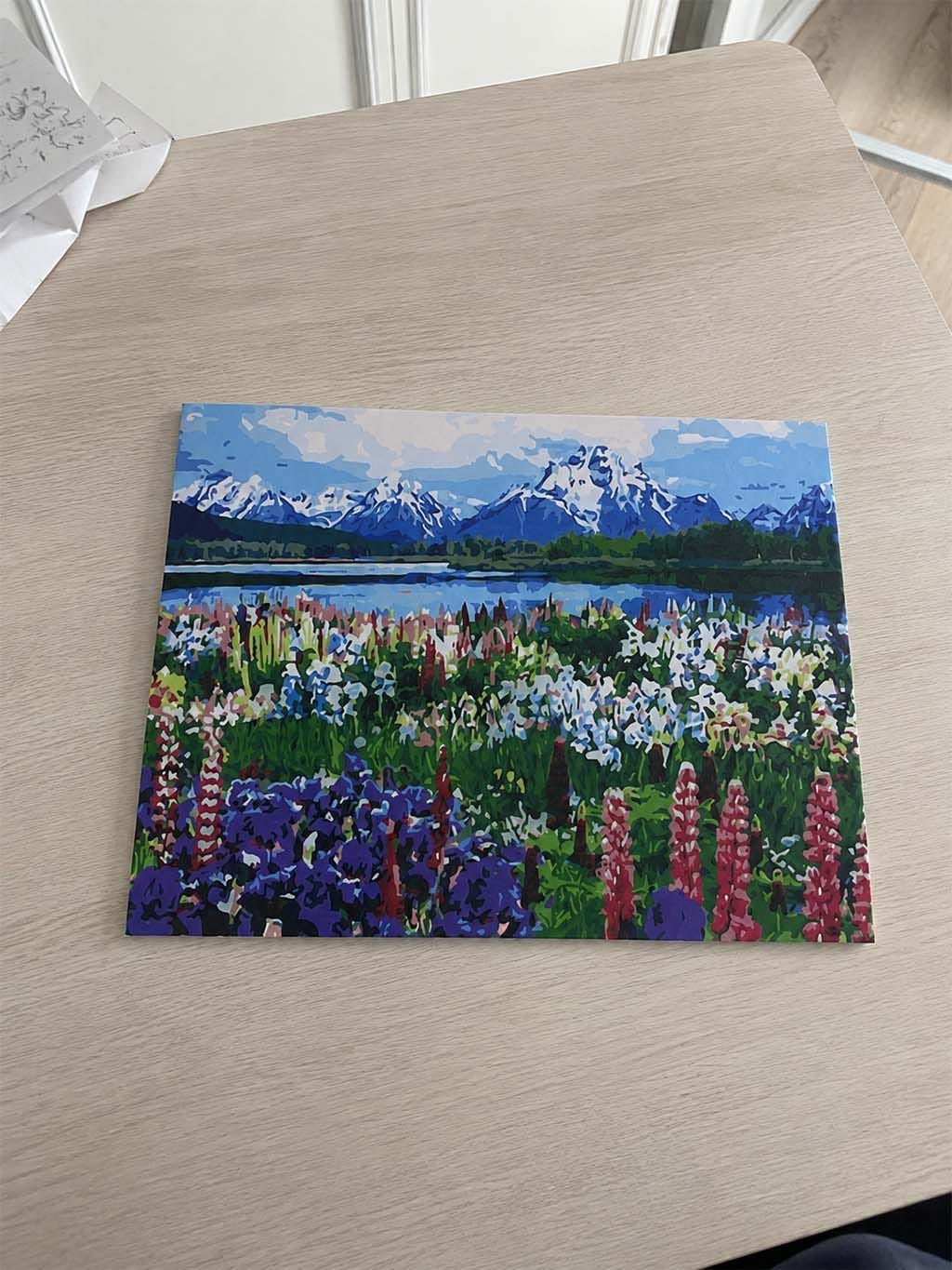 Customer photo review of Fleurs et Lac au pied de la Montagne