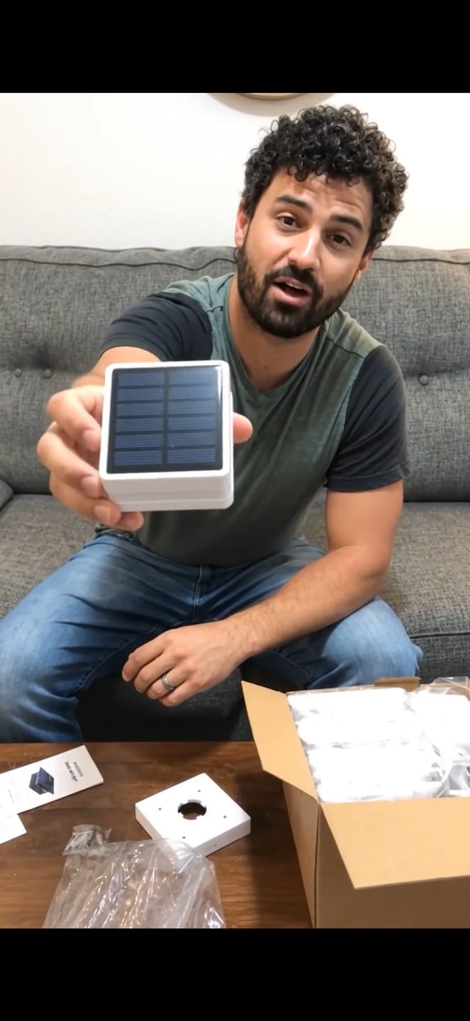Customer photo review of EverGlow® Premium Solar Vinyl Fence Post Light