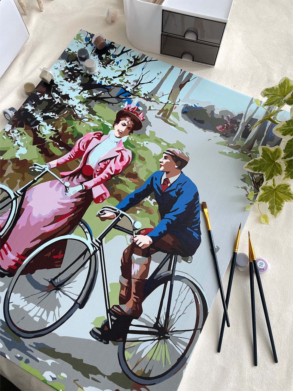 Customer photo review of Peinture vintage de couple à vélo
