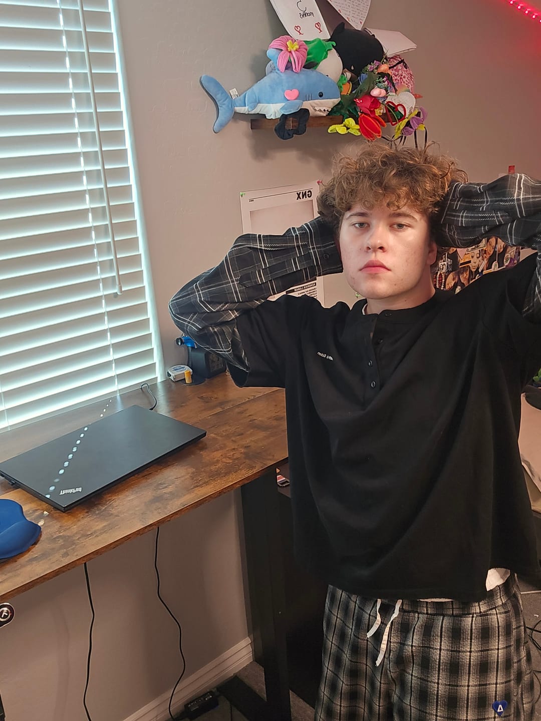 Customer photo review of Aelfric Eden Plaid Layered Long Sleeve Tee