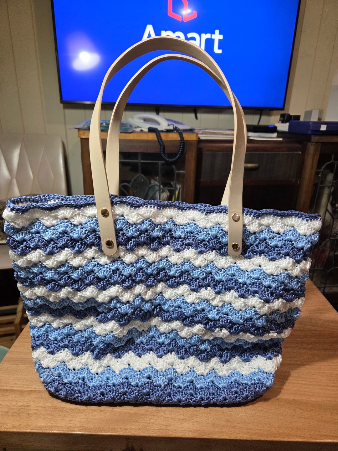 Customer photo review of Seabreaze Wave Tote Crochet Kit