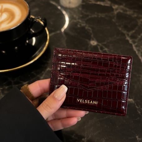 Customer photo review of Burgundy Portofino Card Holder