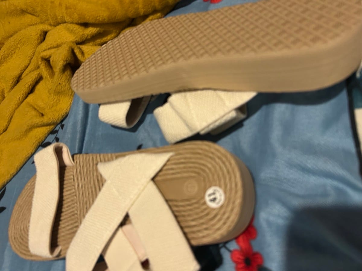 Customer photo review of Sandales compensées à brides élastiques