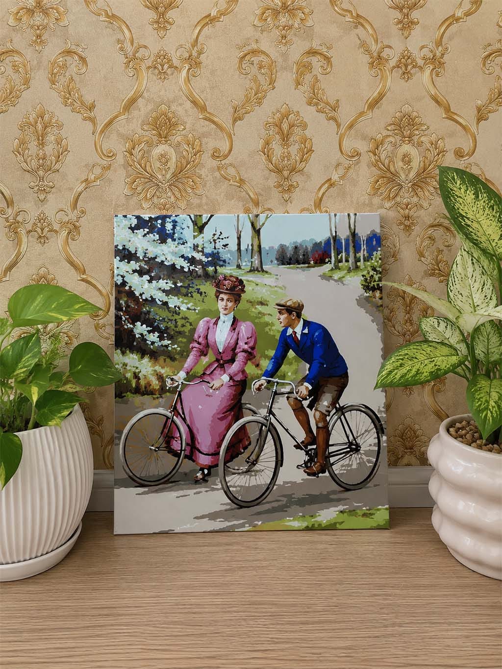 Customer photo review of Peinture vintage de couple à vélo