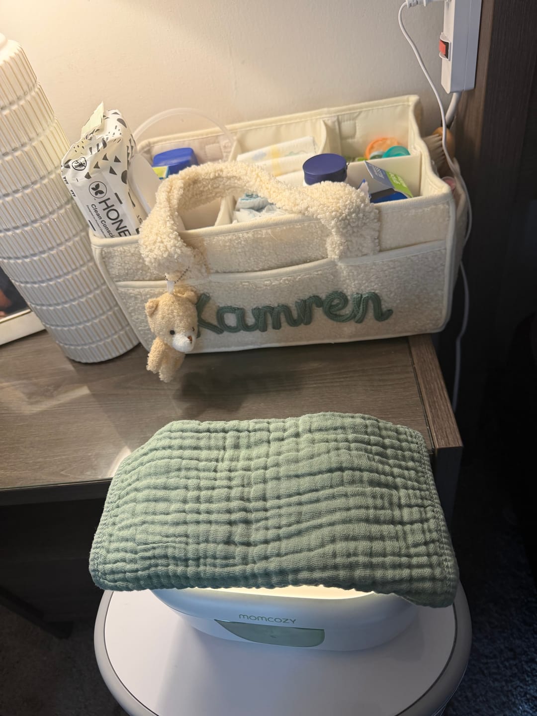 Customer photo review of K&C - Personalized Baby Storage Basket