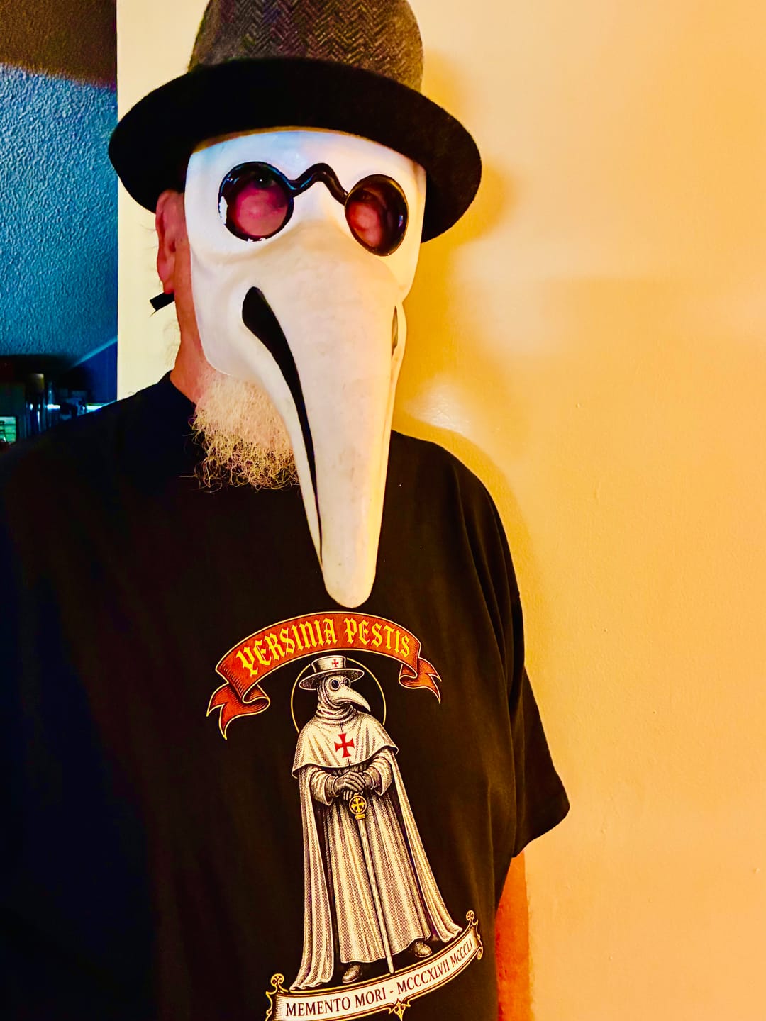 Customer photo review of Yersinia Pestis Plague Doctor Premium Tee