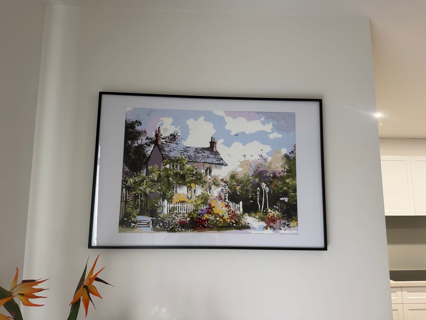 Customer photo review of Landscape Cottage Flowering Yard Diy Paint By Numbers Kits WM-1258