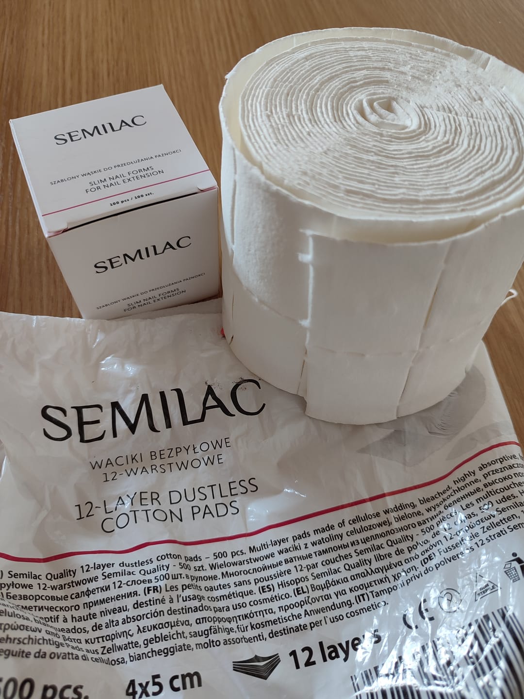 Customer photo review of Semilac Cotton Pads Dust Free 250 pieces