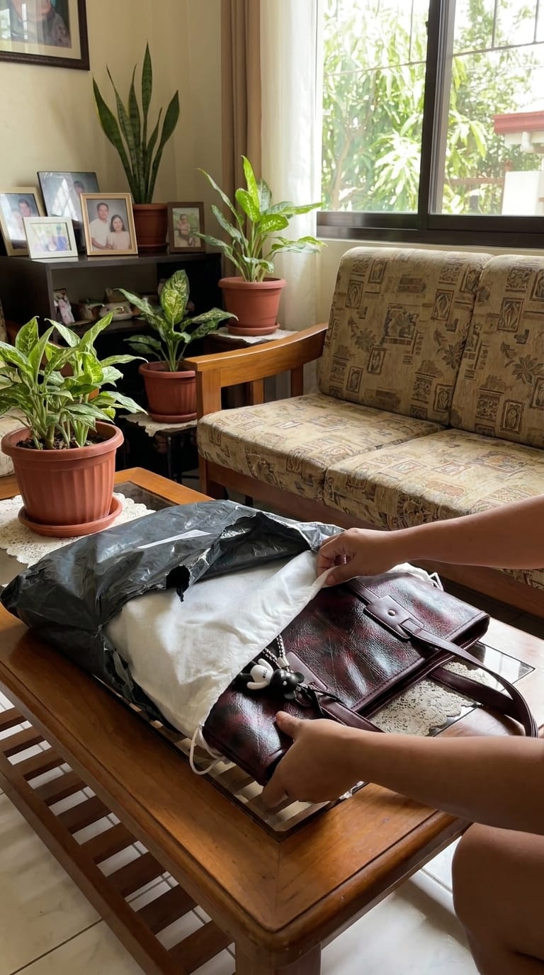 Customer photo review of Vintage Leather Tote Bag
