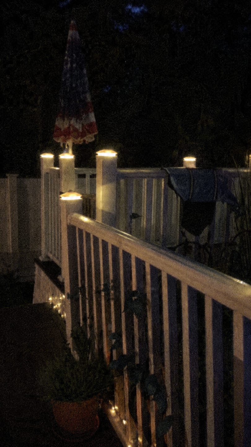 Customer photo review of EverGlow® Premium Solar Vinyl Fence Post Light