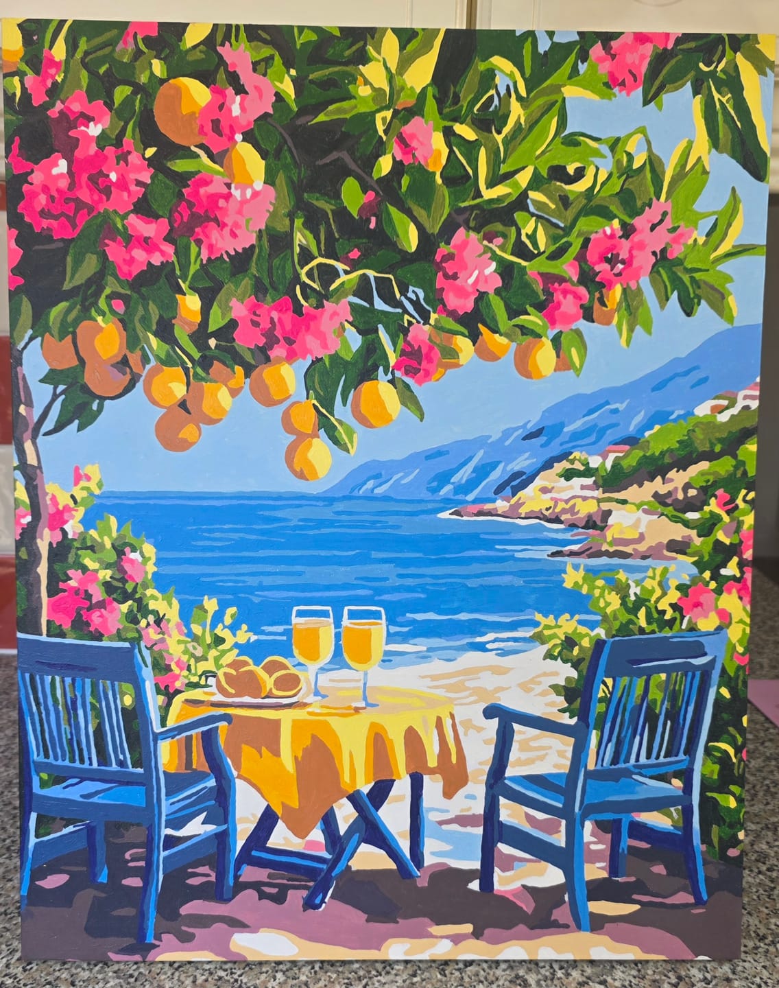 Customer photo review of Citrus by the Sea | Paint by Number
