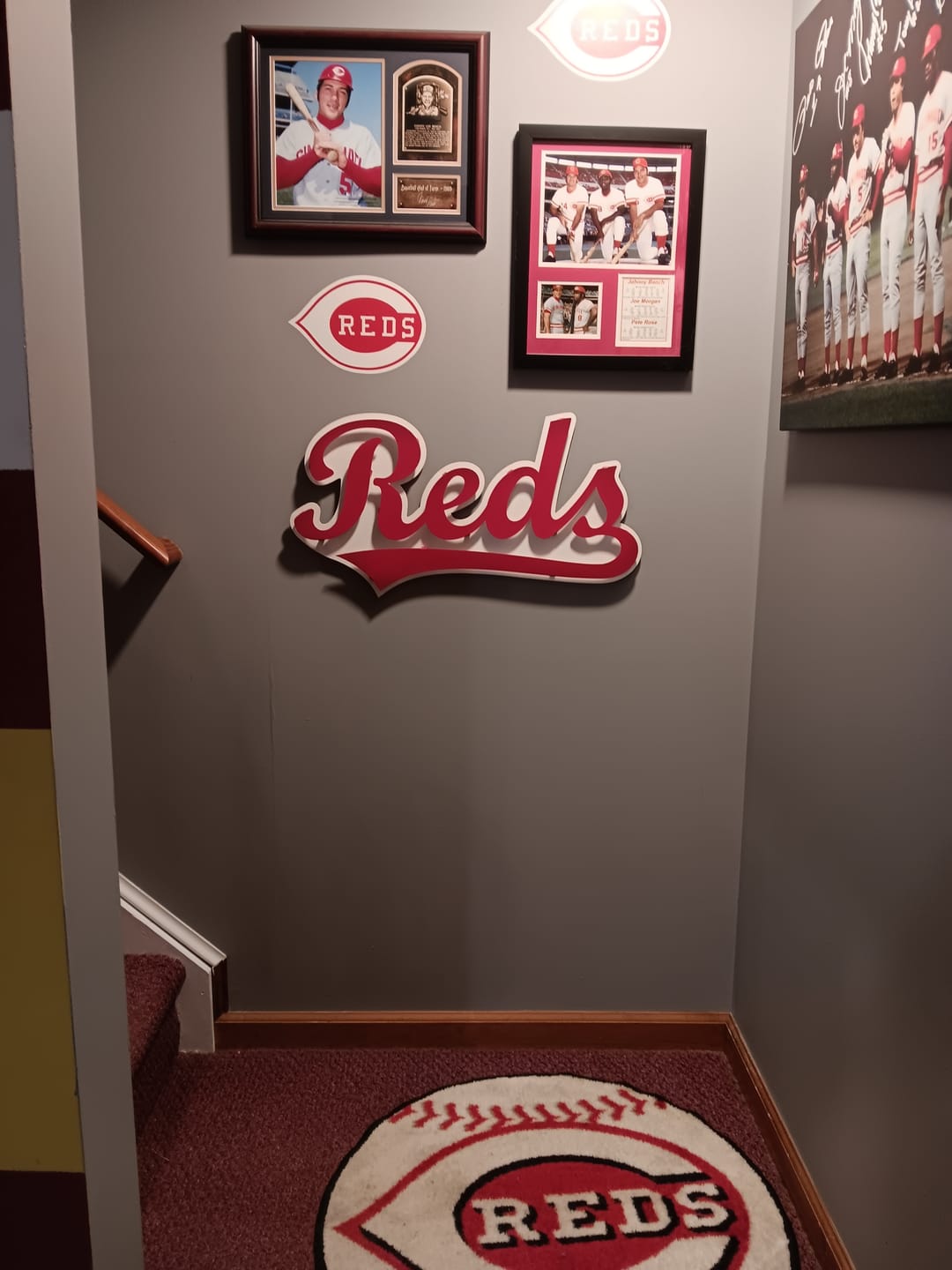 Customer photo review of Cincinnati Script "REDS" Vintage Metal Wall Art