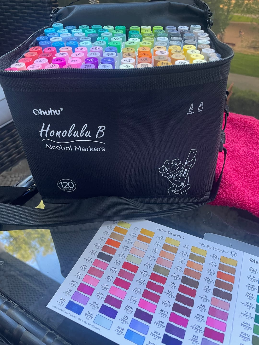 Customer photo review of Ohuhu Honolulu 120 Colors Dual Tips Alcohol Art Markers (New Color Codes)