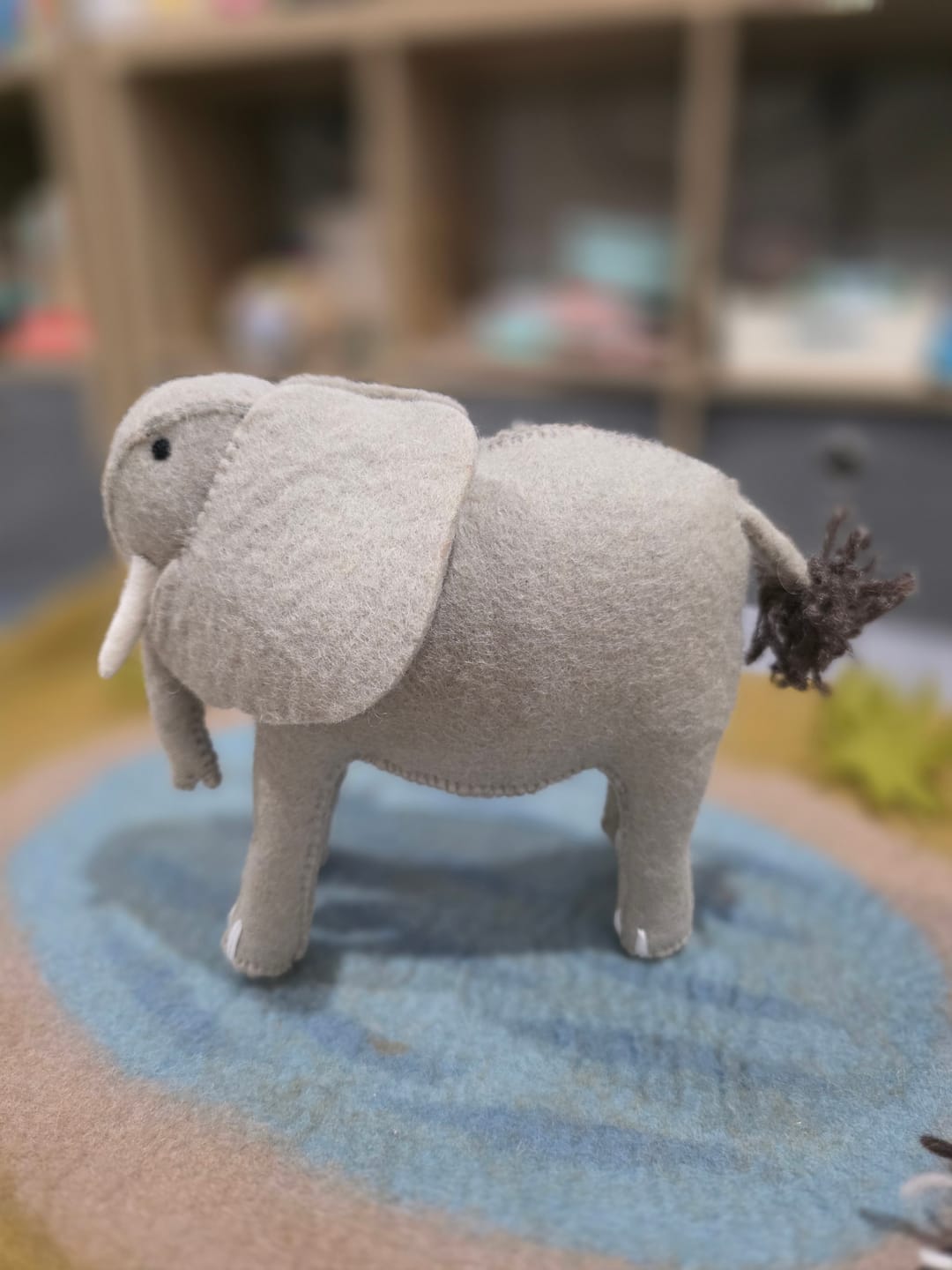 Customer photo review of Felt Elephant Soft Toy for Safari Play