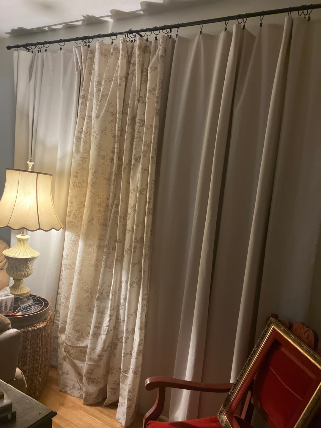 Customer photo review of Vine Blossom Linen Blend Curtains (2 Panels)