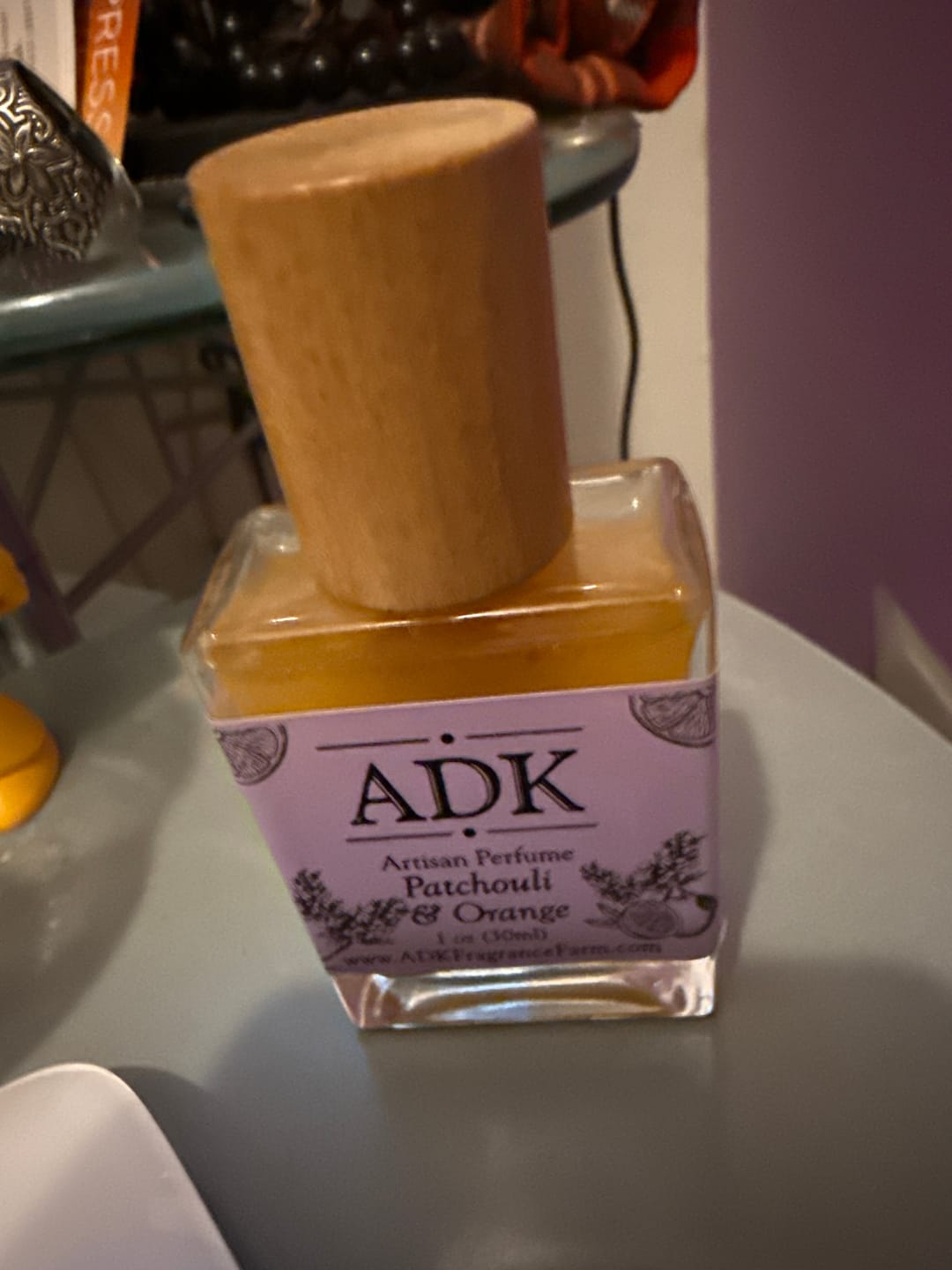 Customer photo review of Patchouli Orange Botanical Perfume
