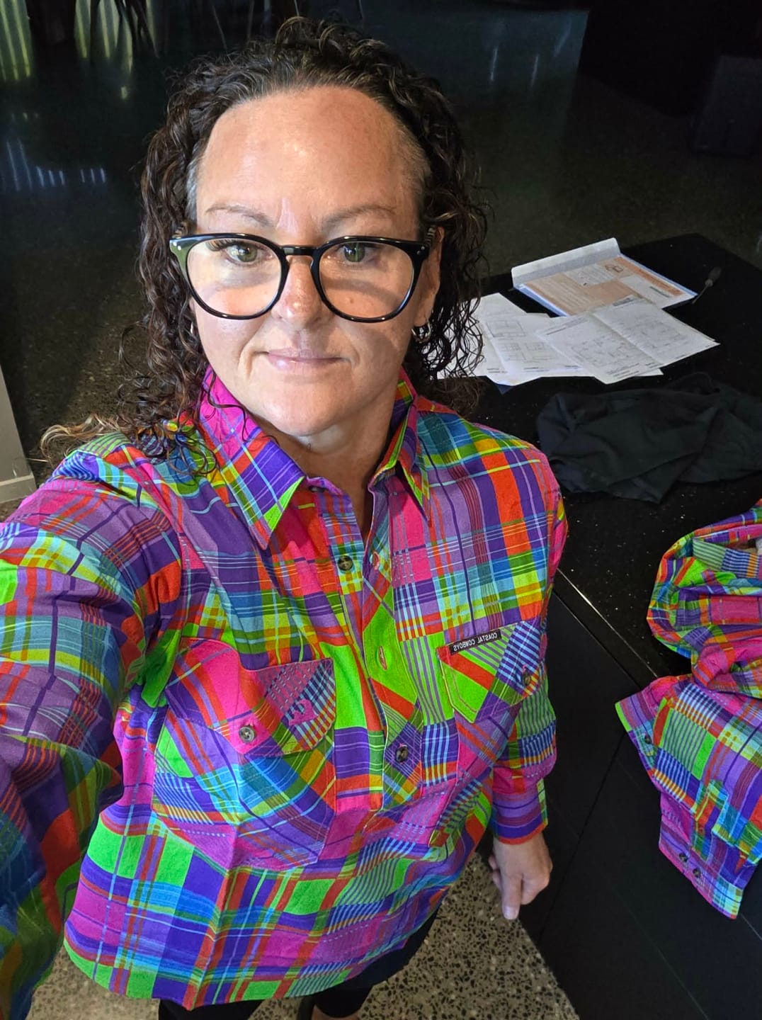 Customer photo review of Static Women's Half Button Workshirt