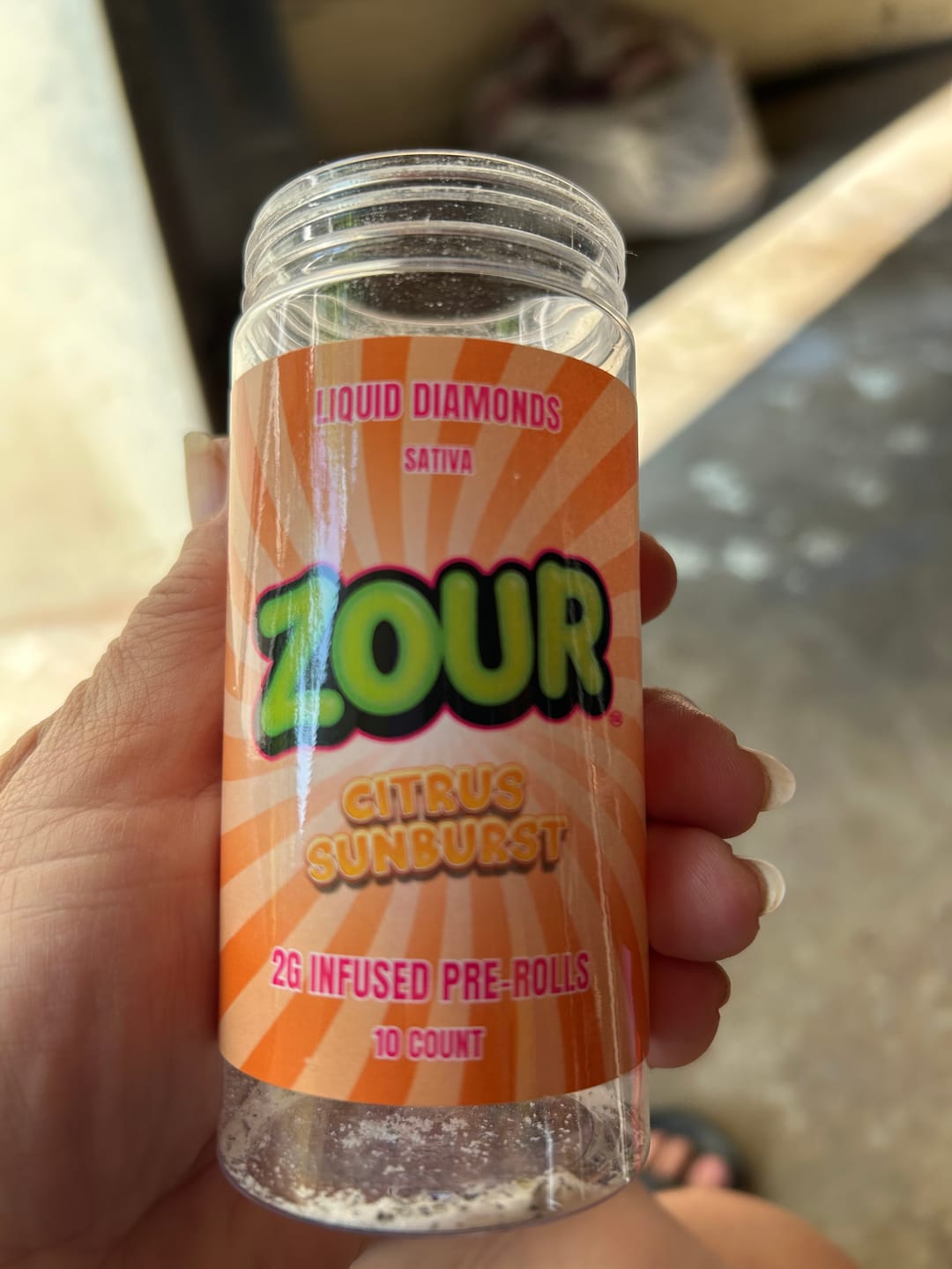 Customer photo review of 10CT ZOUR STASH CITRUS SUNBURST 2G PREROLLS