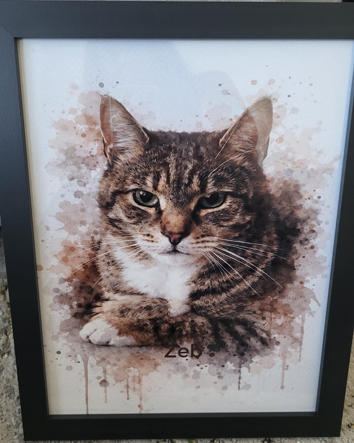 Customer photo review of Watercolour Realistic Portrait - Personalised Poster