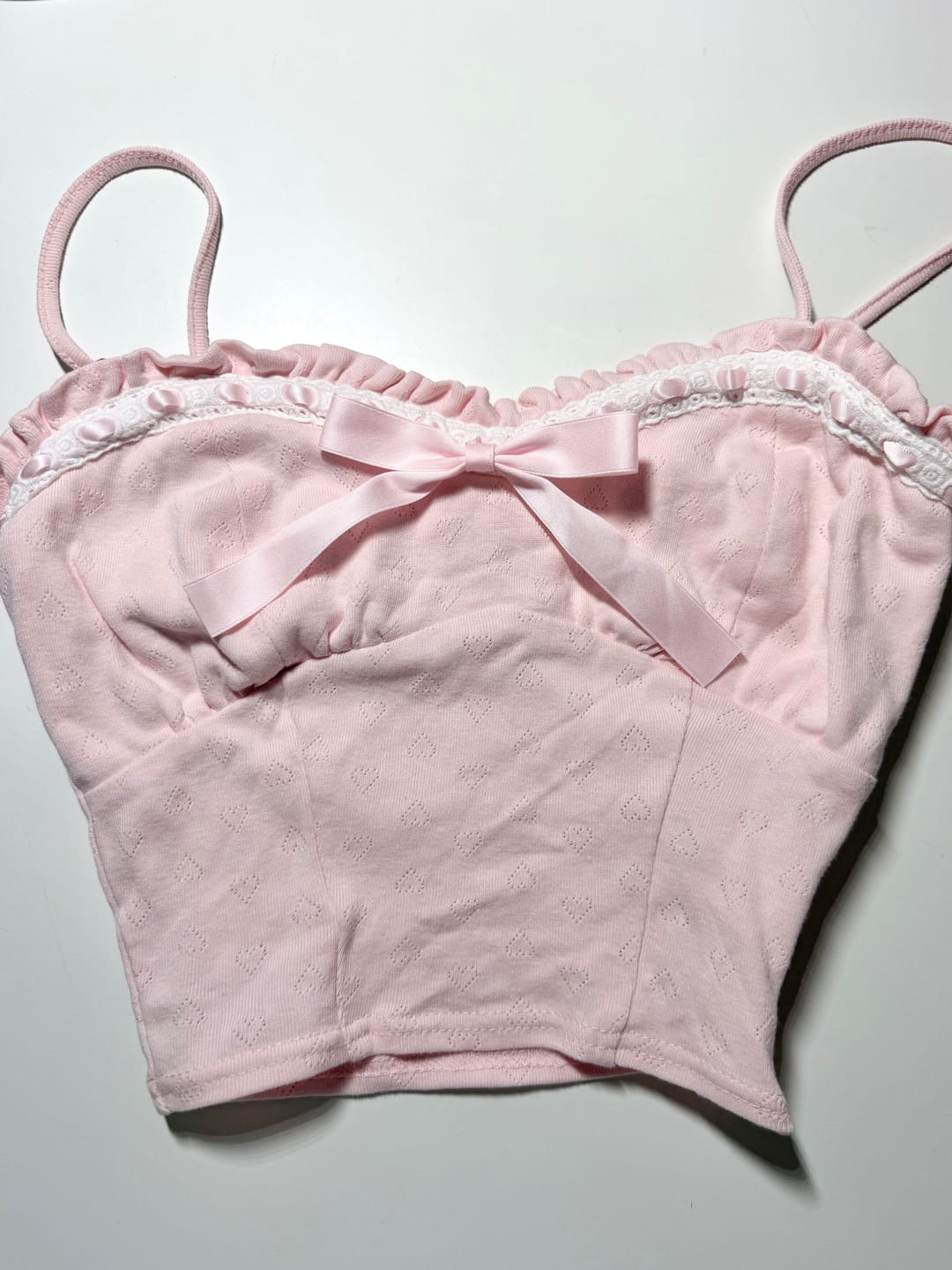Customer photo review of Sweetheart  Cotton Pointelle Top