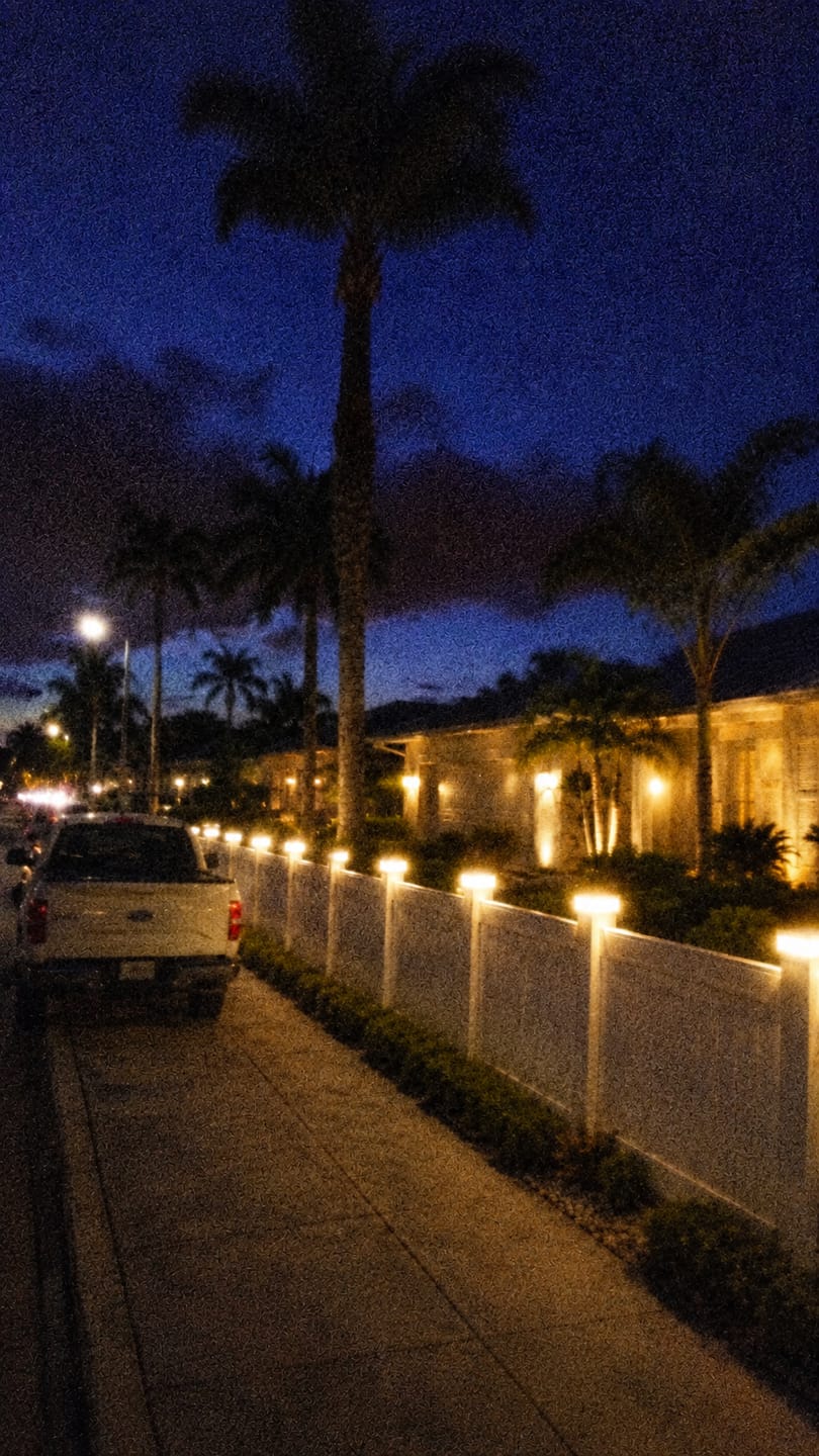Customer photo review of EverGlow® Premium Solar Vinyl Fence Post Light