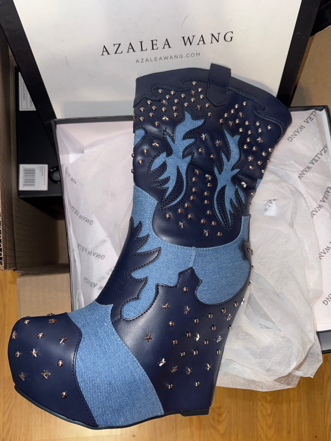 Customer photo review of CALLIA-DENIM WEDGE BOOTIE