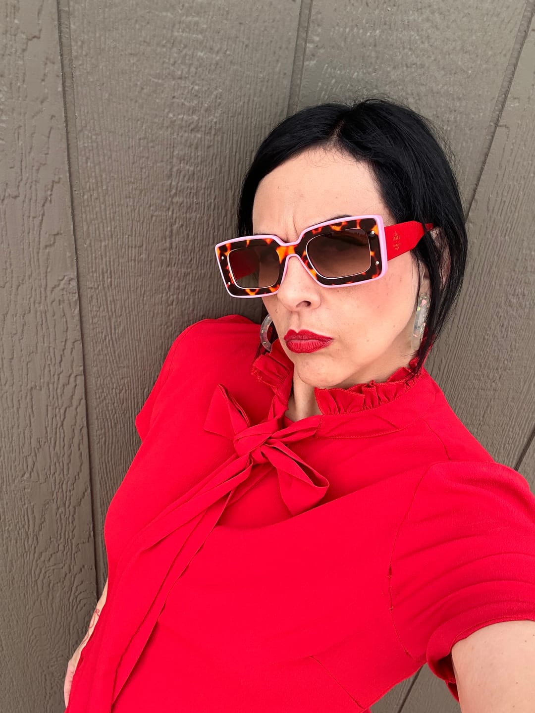 Customer photo review of Spot Me If You Can Mixed Print Sunglasses
